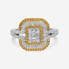 Gregg Ruth 18K White and Yellow Gold, Diamond and Fancy Yellow Diamond Engagement Ring 047201 - GCR/000934
