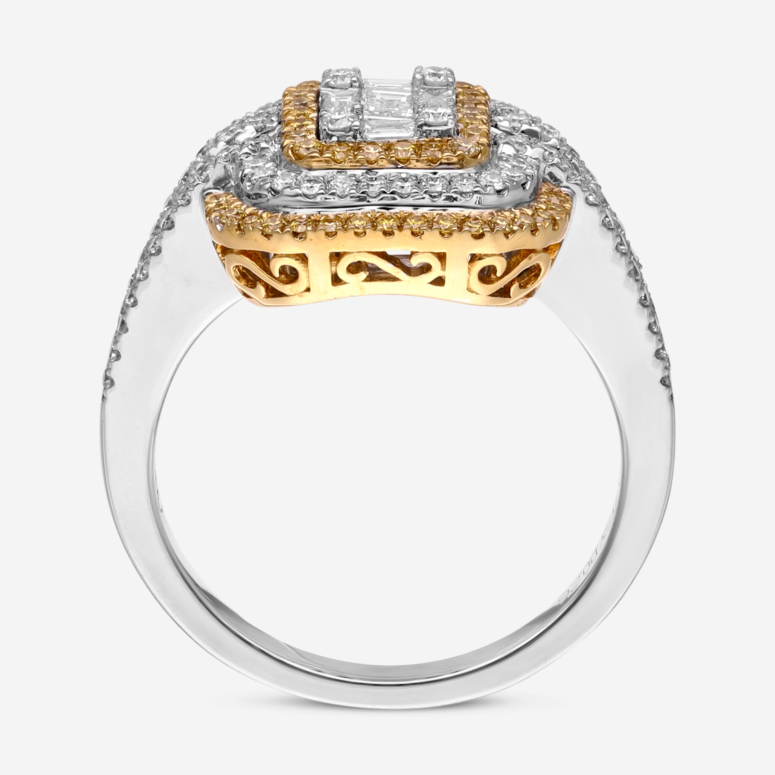 Gregg Ruth 18K White and Yellow Gold, Diamond and Fancy Yellow Diamond Engagement Ring 047201 - GCR/000934 - THE SOLIST