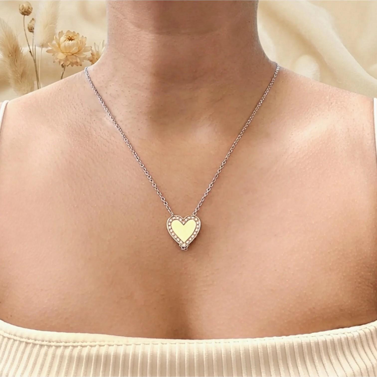 Salvini 18K White & Rose Gold Diamond Heart Pendant Necklace 047625