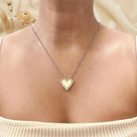 Salvini 18K White & Rose Gold Diamond Heart Pendant Necklace 047625