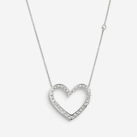 Crivelli Heart 18K White Gold Diamond Pendant Necklace 047629