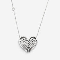 Crivelli Heart 18K White Gold Diamond Pendant Necklace 047629