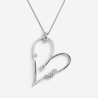 Crivelli Large Heart 18K White Gold Diamond Pendant Necklace 047631
