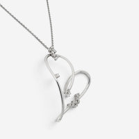 Crivelli Large Heart 18K White Gold Diamond Pendant Necklace 047631