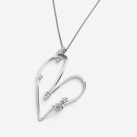 Crivelli Large Heart 18K White Gold Diamond Pendant Necklace 047631