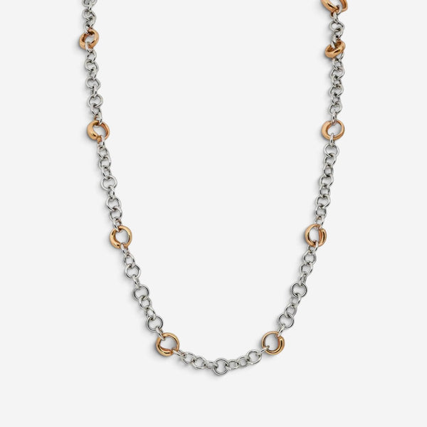 Crivelli 18K White & Rose Gold Diamond Link Chain Necklace 047633