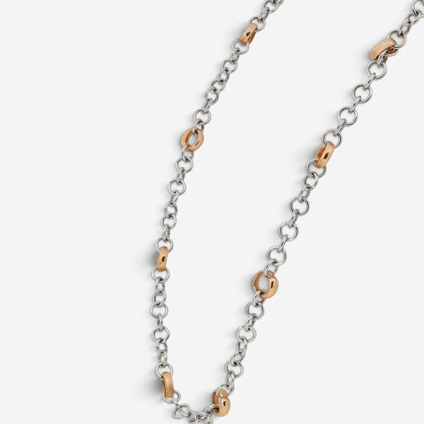Crivelli 18K White & Rose Gold Diamond Link Chain Necklace 047633