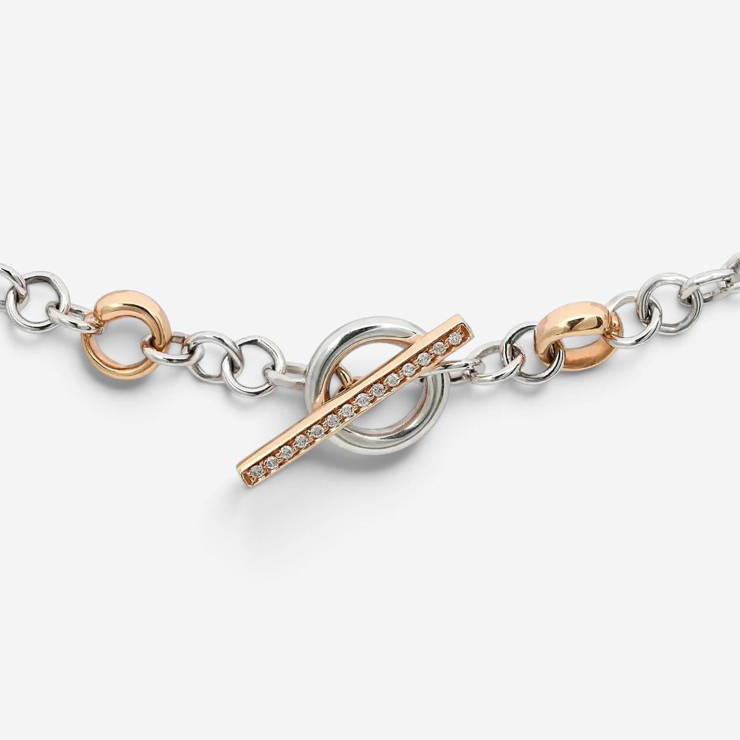Crivelli 18K White & Rose Gold Diamond Link Chain Necklace 047633