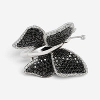 Crivelli Butterfly 18K White Gold Black & White Diamond Ring Sz. 6.5 047636
