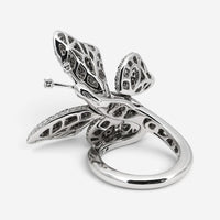 Crivelli Butterfly 18K White Gold Black & White Diamond Ring Sz. 6.5 047636