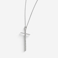 Crivelli 18K White Gold Diamond Cross Pendant Necklace 047639