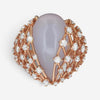 Luca Carati 18K Yellow Gold Chalcedony & Diamond Cocktail Ring Sz. 7.5 048305