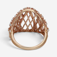 Luca Carati 18K Yellow Gold Chalcedony & Diamond Cocktail Ring Sz. 7.5 048305