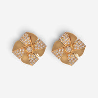 Luca Carati 18K Yellow Gold Diamond Flower Earrings 048309