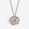 Luca Carati 18K Rose & White Gold Diamond Flower Pendant Long Necklace 048326