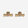 Luca Carati 18K Yellow Gold Brown Diamond Bow Stud Earrings 048345
