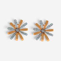 Luca Carati Flower 18K Rose & White Gold Diamond Earrings 048348