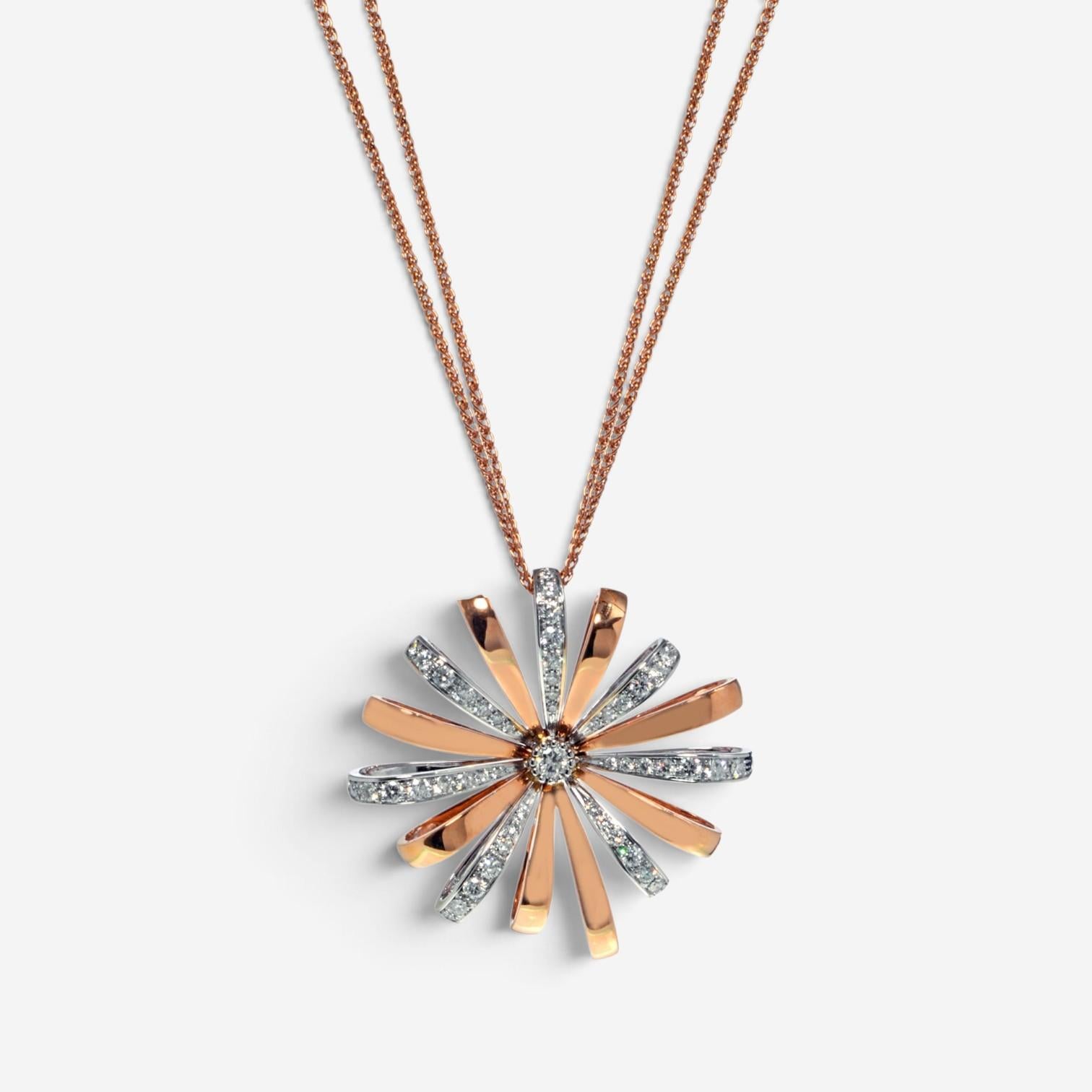 Luca Carati 18K Rose & White Gold Diamond Long Pendant Necklace G865C-C376