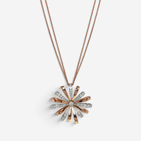 Luca Carati 18K Rose & White Gold Diamond Large Flower Pendant Necklace G865CH-C