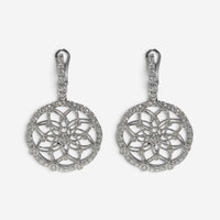 Luca Carati 18K White Gold Diamond Medium Drop Earrings 048354