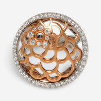 Luca Carati 18K White & Rose Gold Diamond Cocktail Ring Sz. 6.5 048356