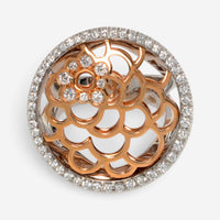 Luca Carati 18K White & Rose Gold Diamond Cocktail Ring Sz. 6.5 048356