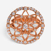 Luca Carati 18K Rose Gold Diamond Large Cocktail Ring Sz. 6.75 048359