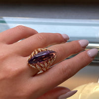 Luca Carati 18K Rose Gold Amethyst & Diamond Cocktail Ring Sz. 6.75 048366