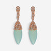 Luca Carati 18K Yellow Gold Chalcedony & Diamond Drop Earrings 048380
