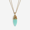 Luca Carati 18K Yellow Gold Chalcedony & Diamond Pendant Necklace 048383