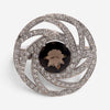 Luca Carati 18K White Gold Smoky Quartz & Diamond Cocktail Ring Sz. 7 048405