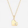 14K Yellow Gold Diamond Heart Pendant Necklace 05/041-D