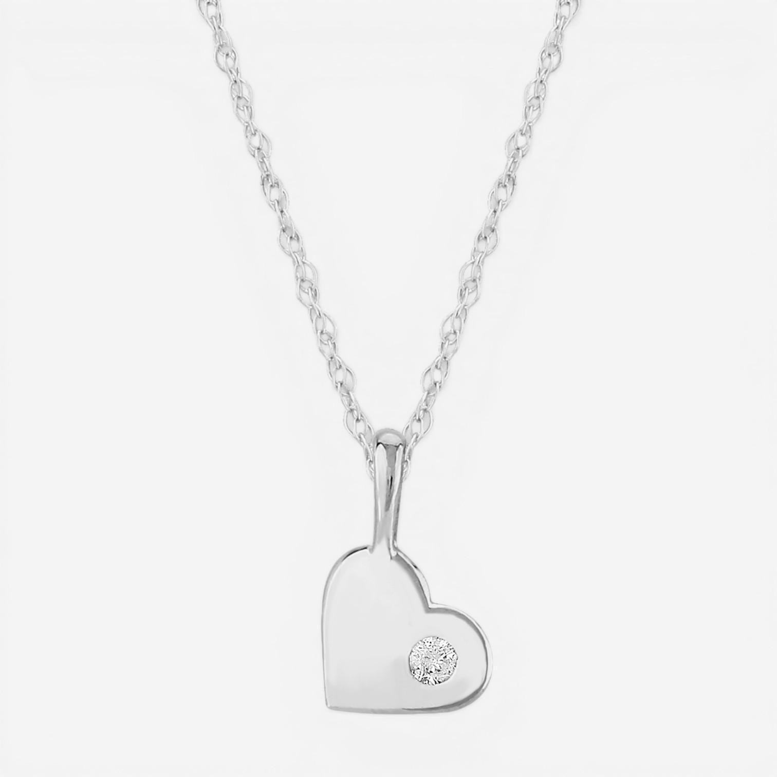 Ina Mar 14K White Gold Diamond Heart Pendant Necklace 05/041W-D
