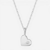 Ina Mar 14K White Gold Diamond Heart Pendant Necklace 05/041W-D