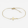 14K Yellow Gold Cross Chain Bracelet 05/600-7.5 - THE SOLIST