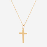 14K Yellow Gold Medium Cross Pendant Necklace 05/602