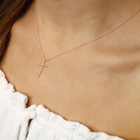 Ina Mar 14K Rose Gold Cross Pendant Necklace 05/605R