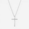 14K White Gold Swedged Cross Pendant Necklace 05/605W - THE SOLIST