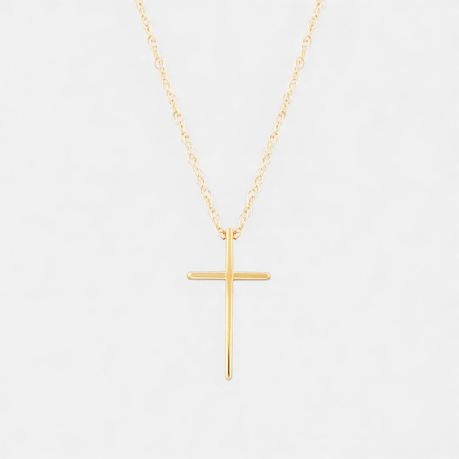 Ina Mar 14K Yellow Gold Swedged Cross Pendant Necklace 05/605