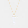 Ina Mar 14K Yellow Gold Swedged Cross Pendant Necklace 05/605