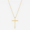 Ina Mar 14K Yellow Gold Swedged Cross Pendant Necklace 05/605