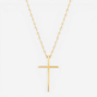 Ina Mar 14K Yellow Gold Swedged Cross Pendant Necklace 05/605