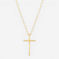 14K Yellow Gold Swedged Cross Pendant Necklace 05/605 - THE SOLIST