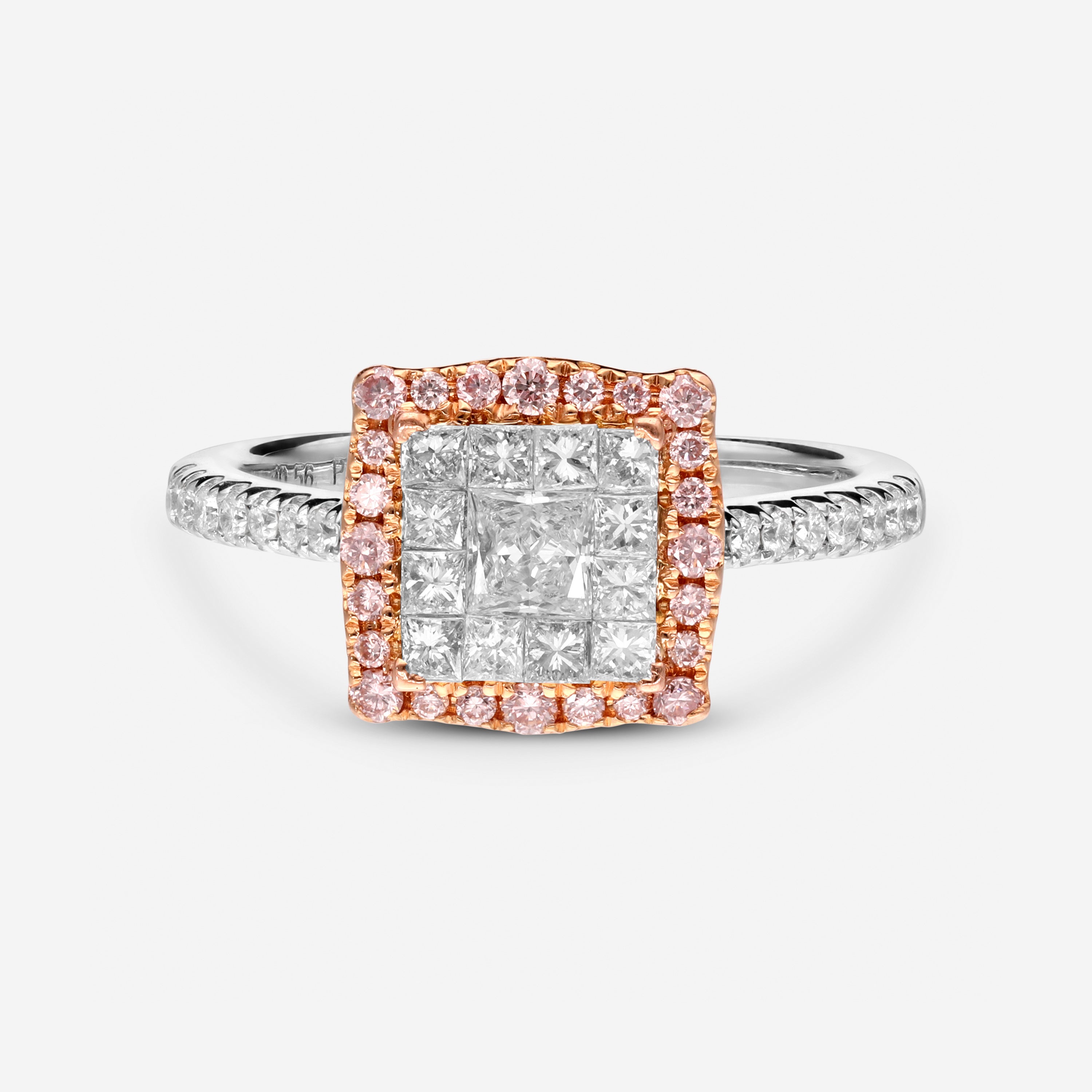 Gregg Ruth 18K White and Rose Gold, Diamond and Fancy Pink Diamond Engagement Ring 050563 - GCR/000931 - THE SOLIST