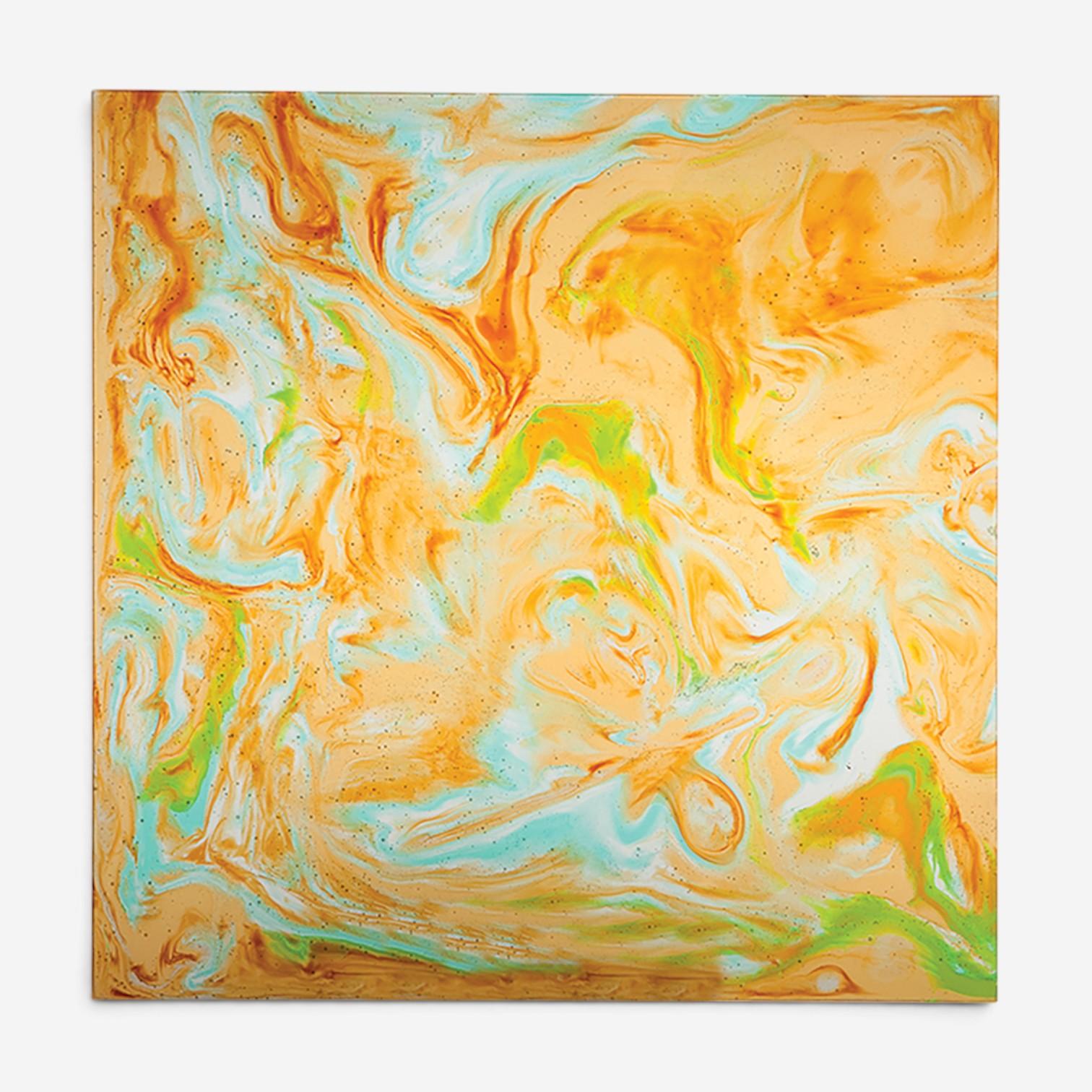 Daum Saisons Amber Blue & Green Crystal Decorative Panel 05490/M