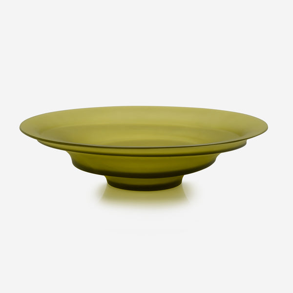 Daum Sand Collection By Christian Ghion Olive Green Pâte De Cristal Bowl 05591-1 - THE SOLIST