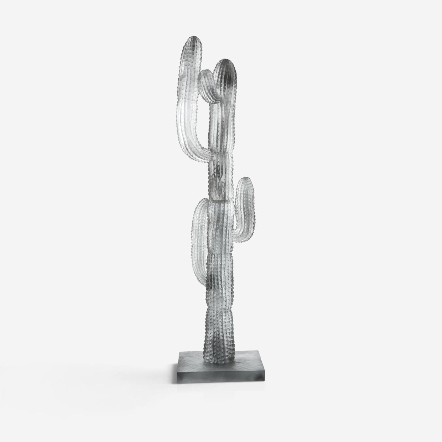 Daum Jardin de Cactus XL Limited Edition Gray Crystal Cactus Sculpture 05663-1