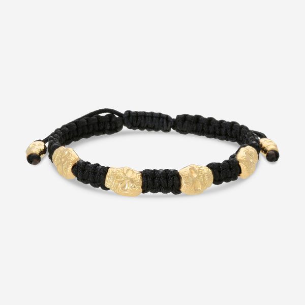 Armenta Romero 18K Yellow Gold & Black Woven Cord Bracelet 06013