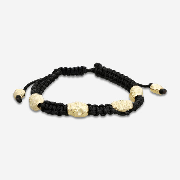 Armenta Romero 18K Yellow Gold & Black Woven Cord Bracelet 06013