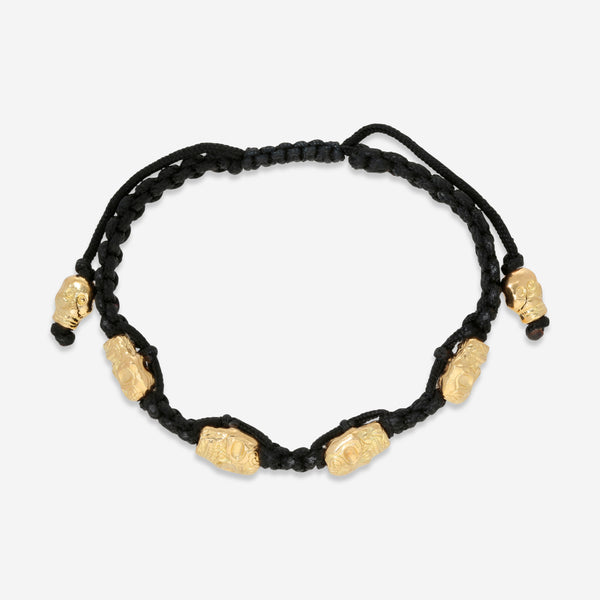 Armenta Romero 18K Yellow Gold & Black Woven Cord Bracelet 06013